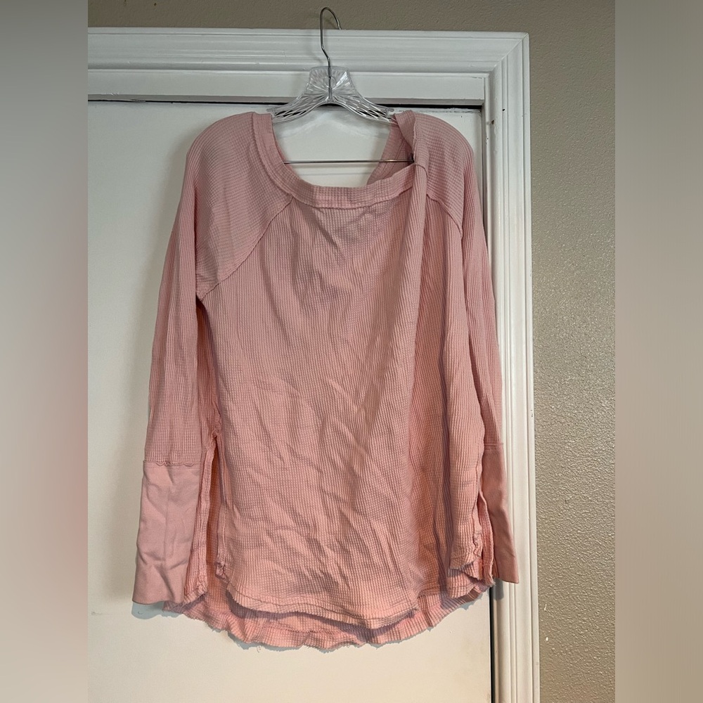 We The Free by Free People Waffle Knit Thermal Top Sz S